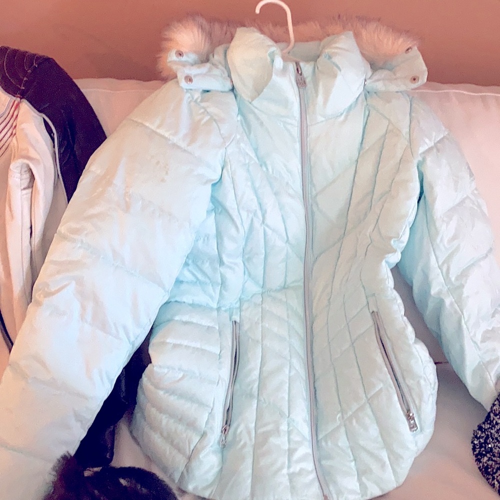 Ski Jacket polyester faux fur trim